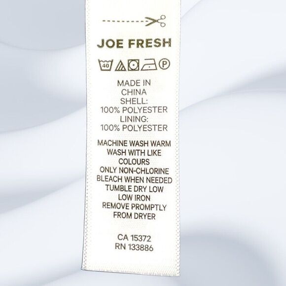 Joe Fresh Womens NWT Blue Lined Sheer Long Sleeve Fadeout Pleat Top Size XL - Picture 8 of 10